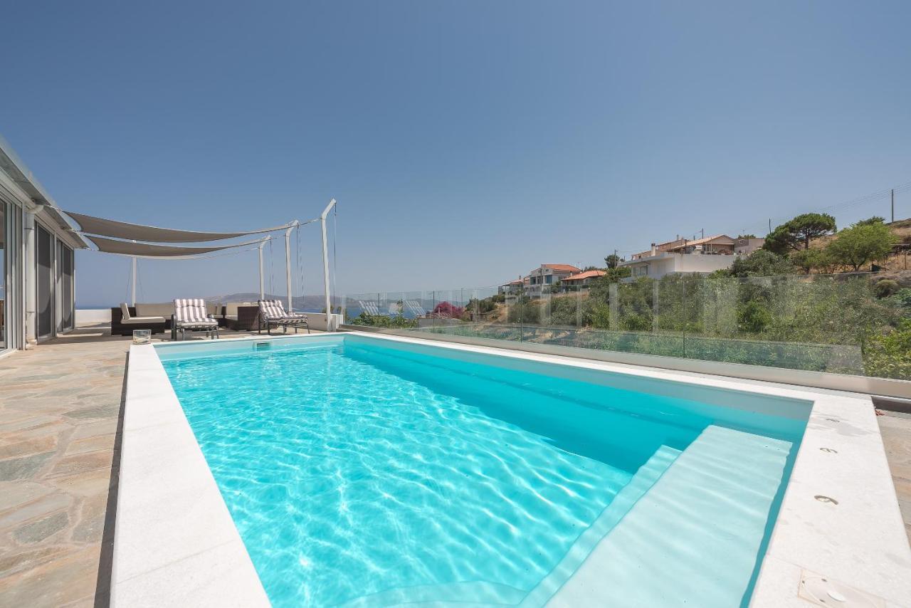 Villa Luna Private Heated Hydro Pool Bbq Beach 4Min Agia Marina Mikrolimanou Kültér fotó