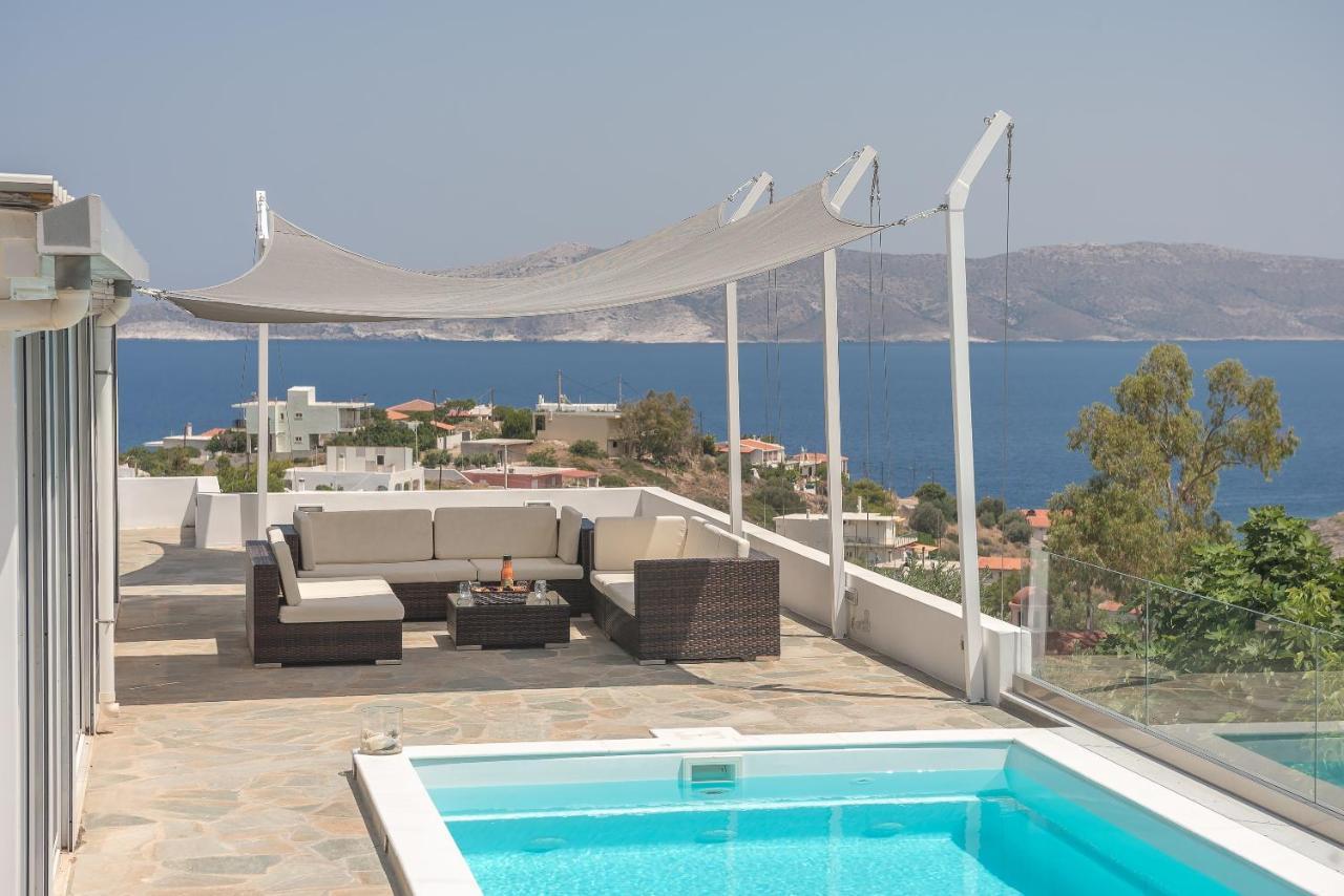 Villa Luna Private Heated Hydro Pool Bbq Beach 4Min Agia Marina Mikrolimanou Kültér fotó