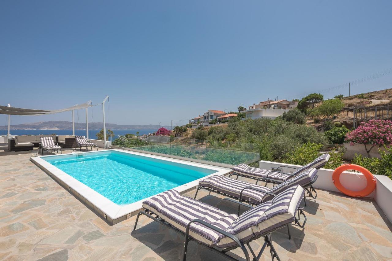 Villa Luna Private Heated Hydro Pool Bbq Beach 4Min Agia Marina Mikrolimanou Kültér fotó
