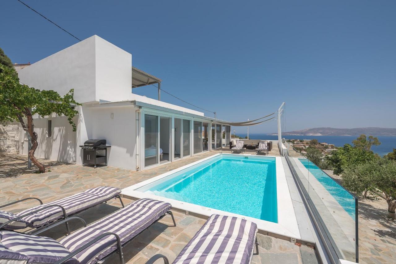 Villa Luna Private Heated Hydro Pool Bbq Beach 4Min Agia Marina Mikrolimanou Kültér fotó