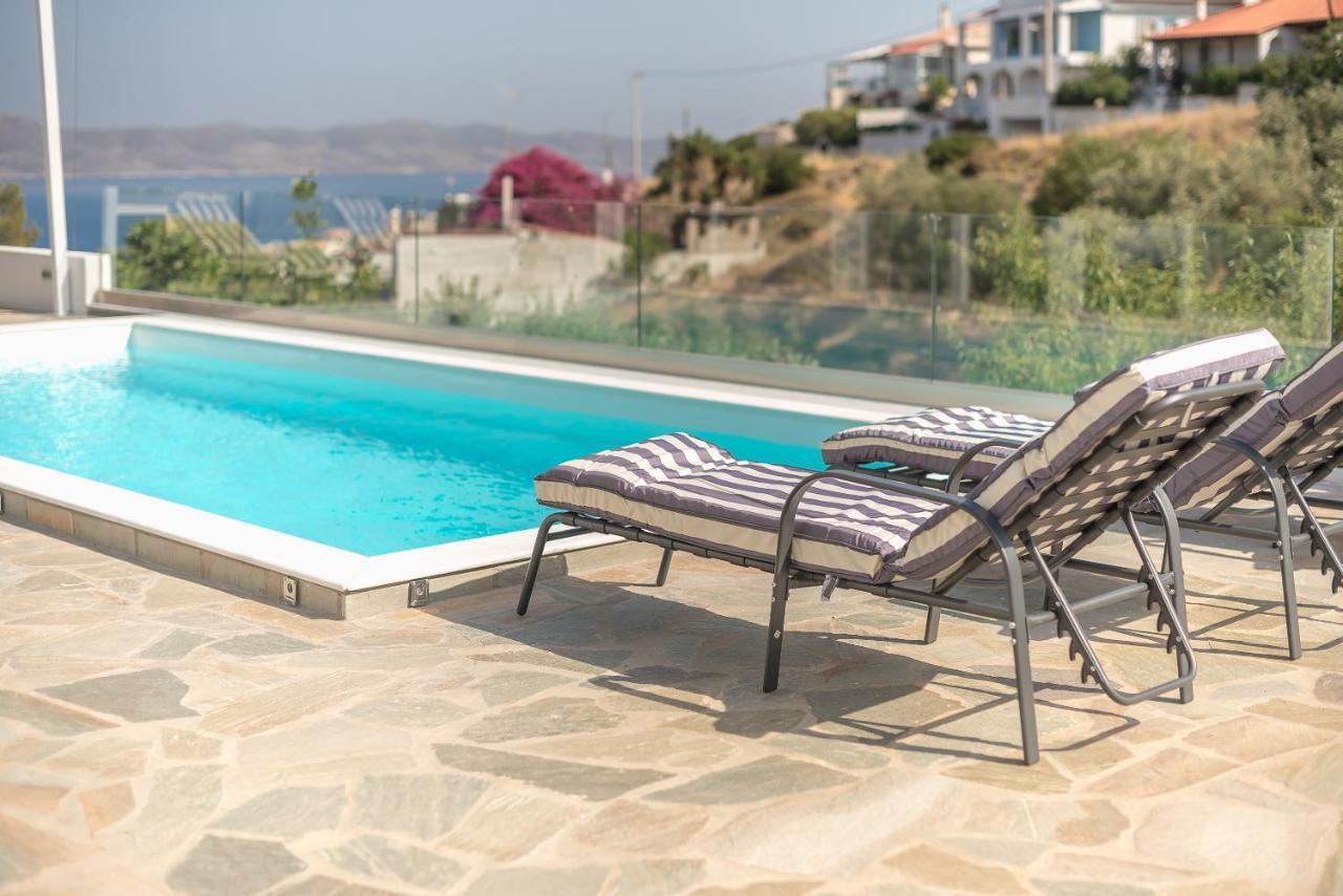 Villa Luna Private Heated Hydro Pool Bbq Beach 4Min Agia Marina Mikrolimanou Kültér fotó