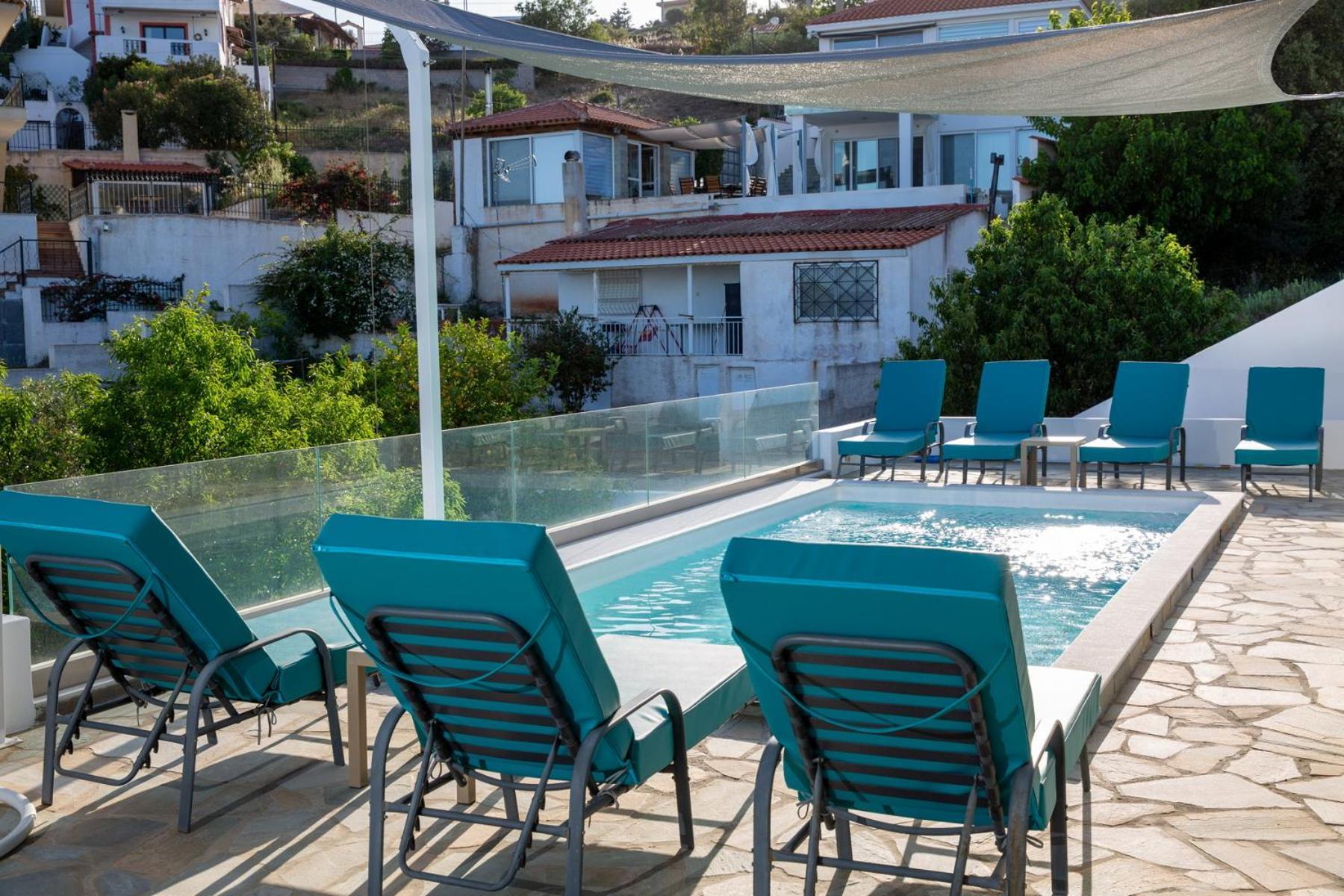 Villa Luna Private Heated Hydro Pool Bbq Beach 4Min Agia Marina Mikrolimanou Kültér fotó