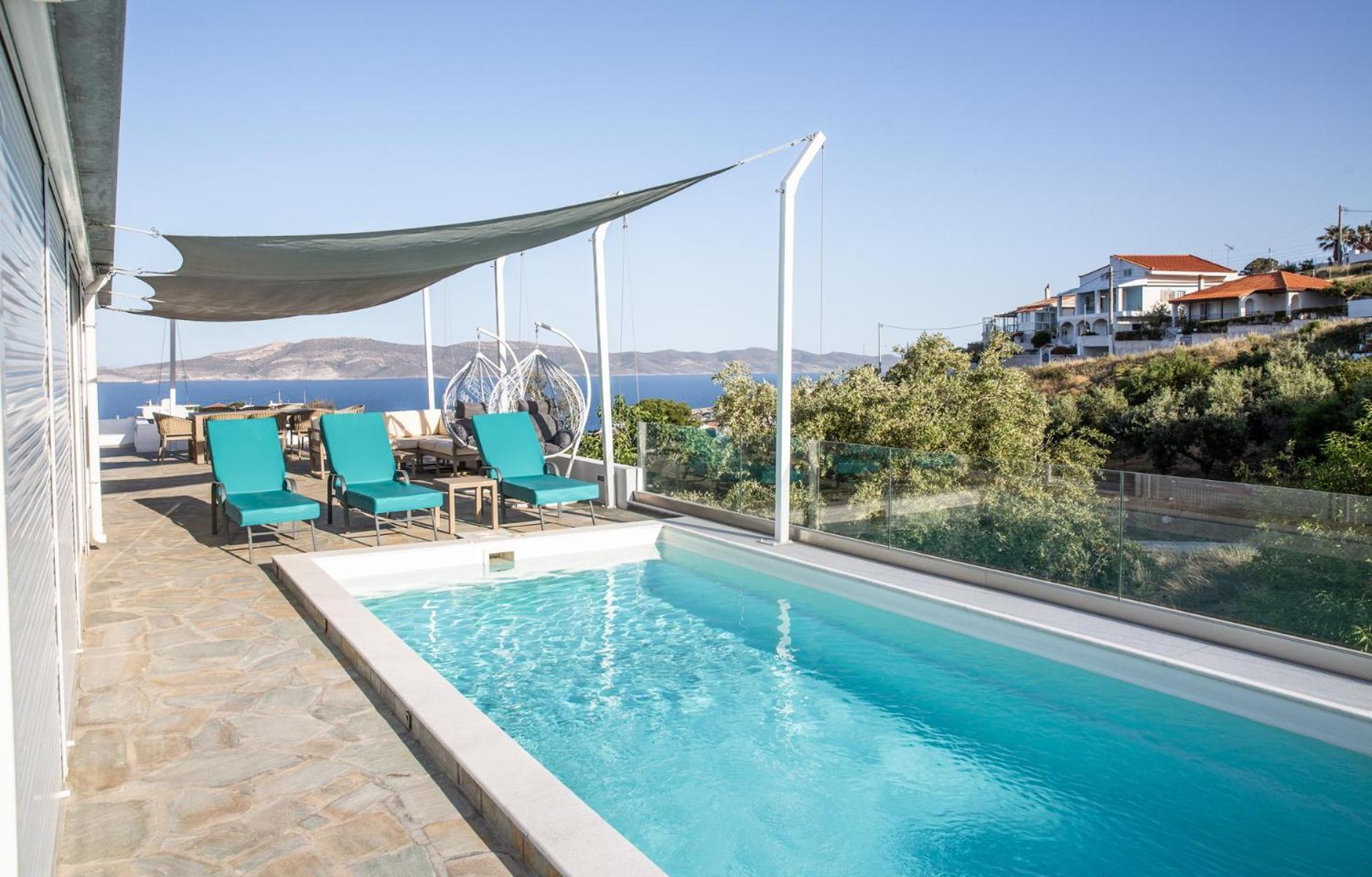 Villa Luna Private Heated Hydro Pool Bbq Beach 4Min Agia Marina Mikrolimanou Kültér fotó